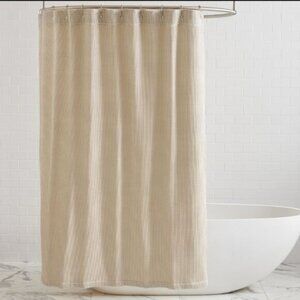 Pottery Barn Waffle Weave 100% Cotton Shower Curtain in Oatmeal (NWOT)